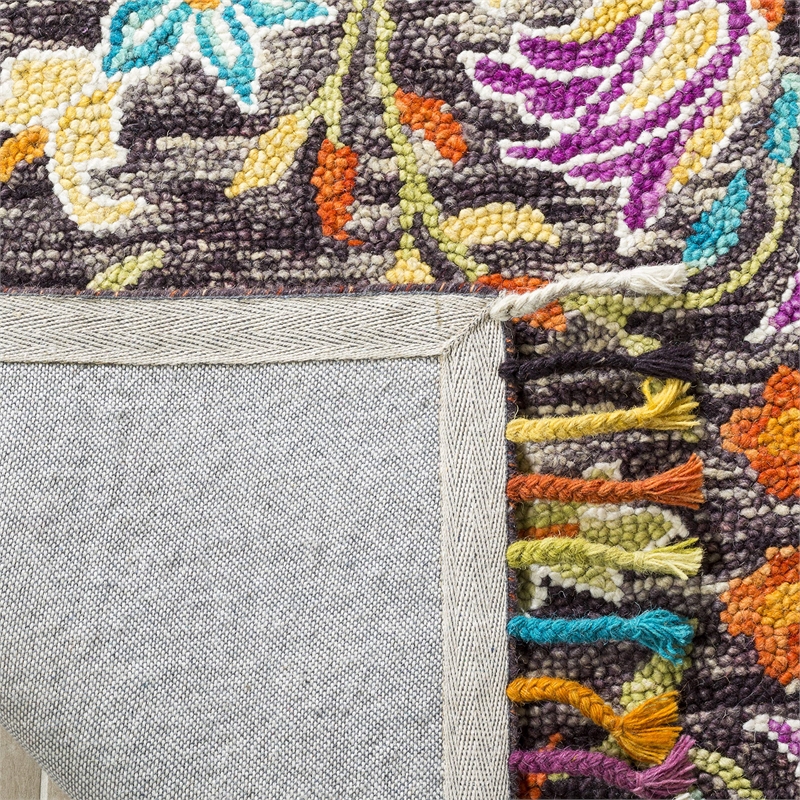 Safavieh Aspen 2' x 3' Hand Tufted Wool Rug in Black and Purple
