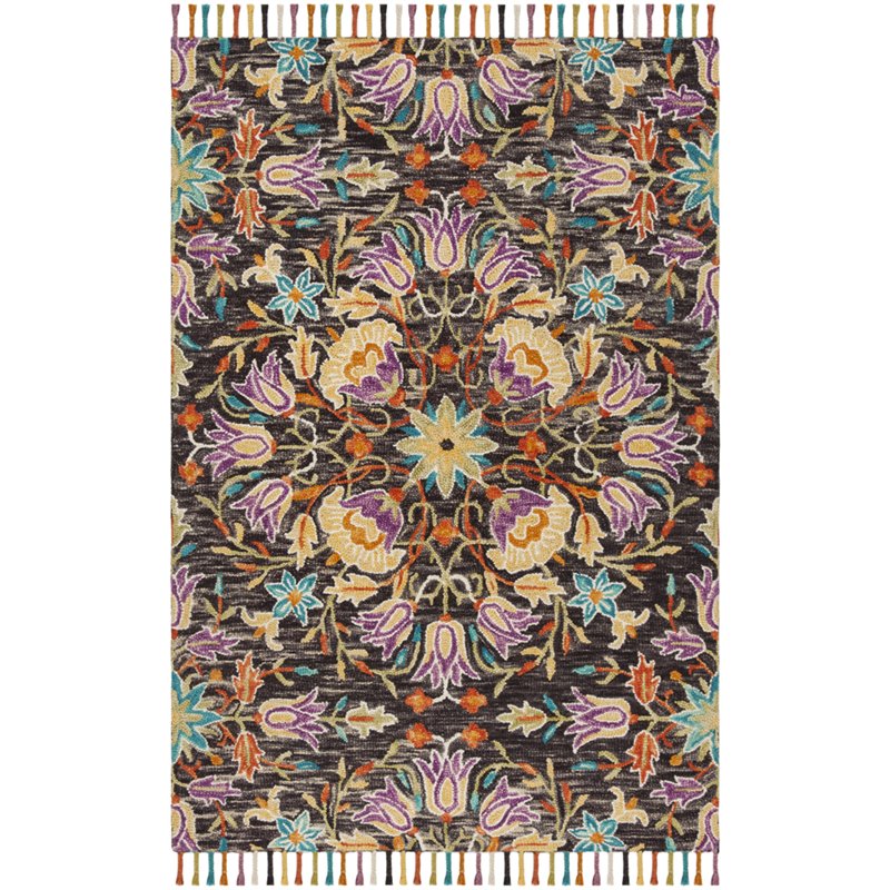 Safavieh Aspen 3' x 5' Hand Tufted Wool Rug in Black and Purple