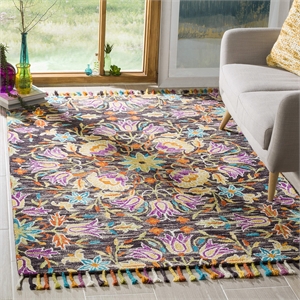 Safavieh Aspen 4' x 6' Hand Tufted Wool Rug in Black and Purple