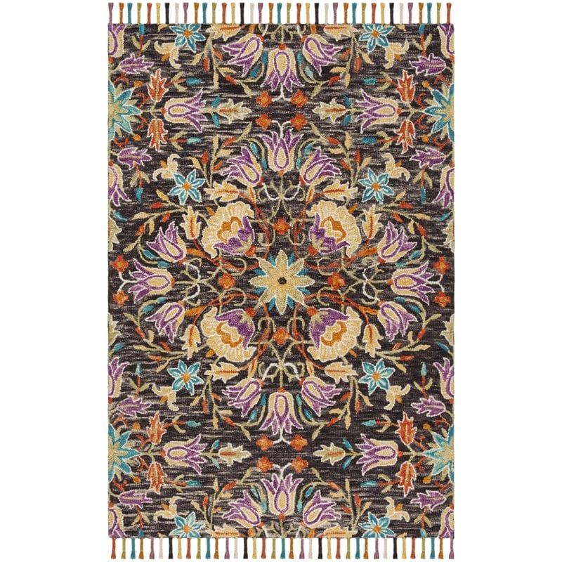 Safavieh Aspen 8' x 10' Hand Tufted Wool Rug in Black and Purple