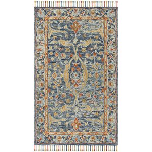 Safavieh Aspen 4' x 6' Hand Tufted Wool Rug in Blue and Rust
