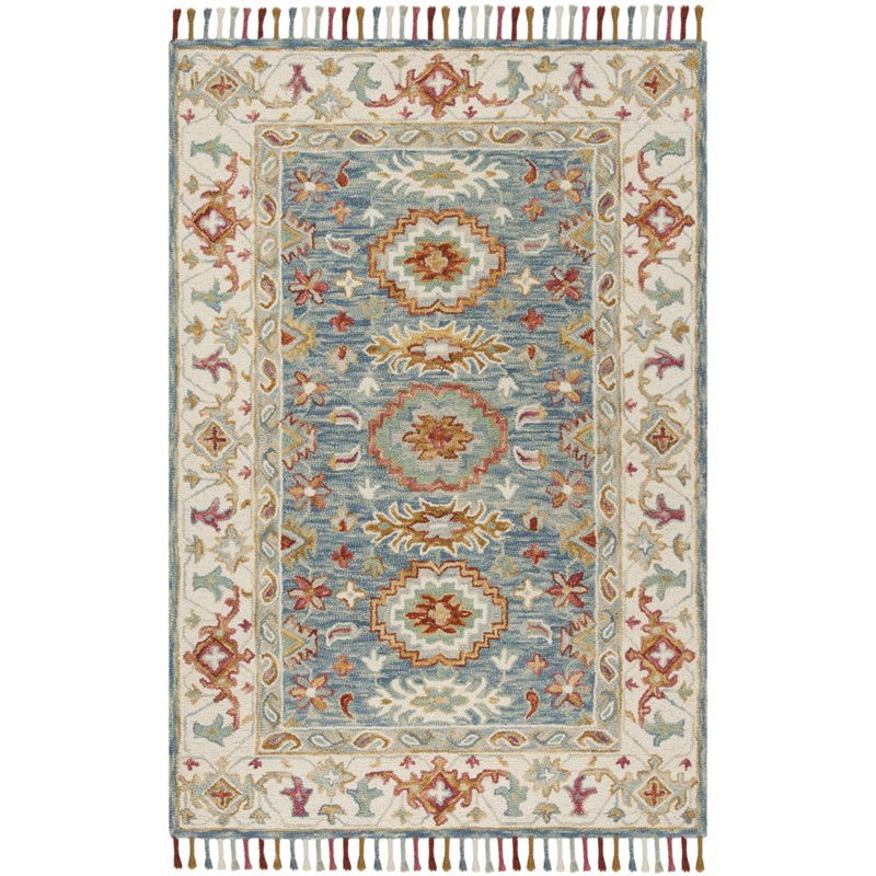 Safavieh Aspen 8' x 10' Hand Tufted Wool Rug in Blue and Ivory