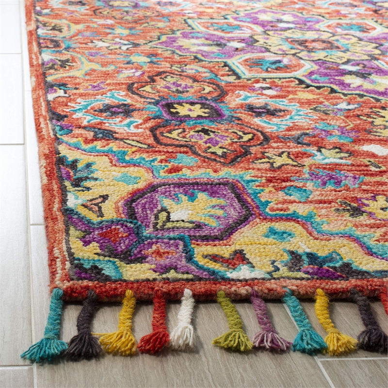 Safavieh Aspen 3' x 5' Hand Tufted Wool Rug in Red and Purple