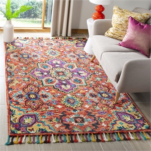 Safavieh Aspen 4' x 6' Hand Tufted Wool Rug in Red and Purple