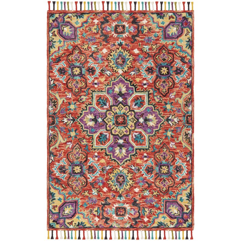 Safavieh Aspen 8' x 10' Hand Tufted Wool Rug in Red and Purple