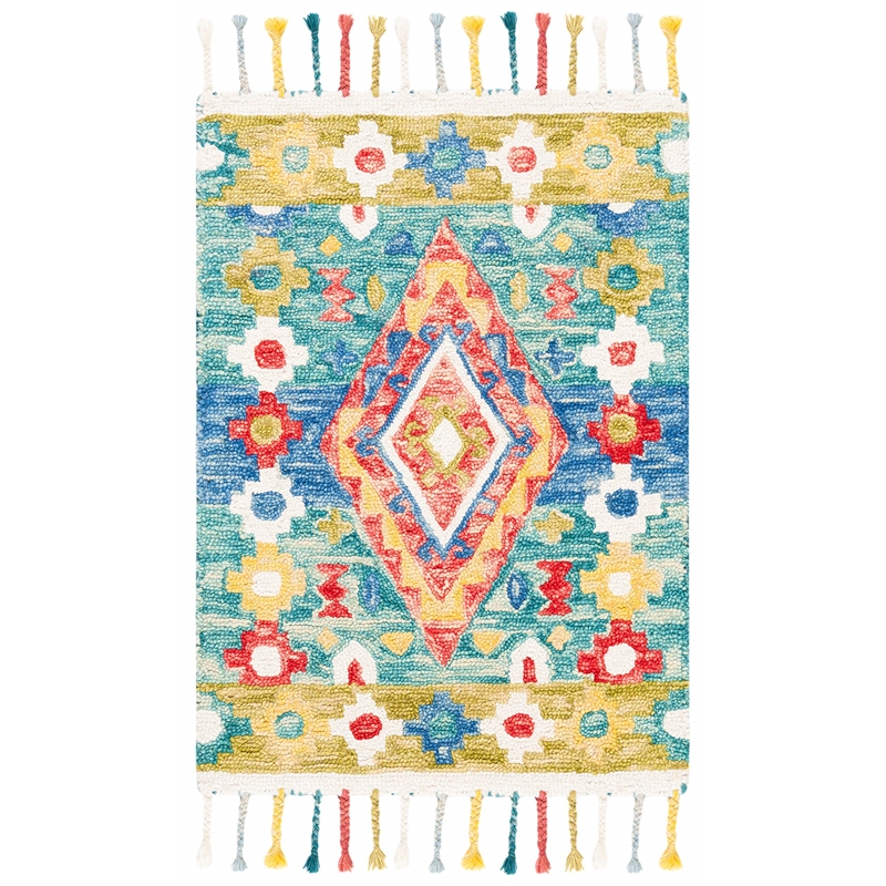 Safavieh Aspen 2' x 3' Hand Tufted Wool Rug in Green and Red