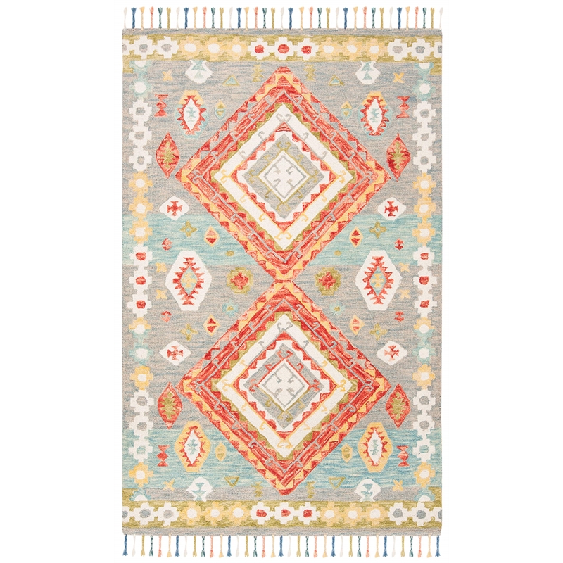 Safavieh Aspen 3' x 5' Hand Tufted Wool Rug in Green and Red