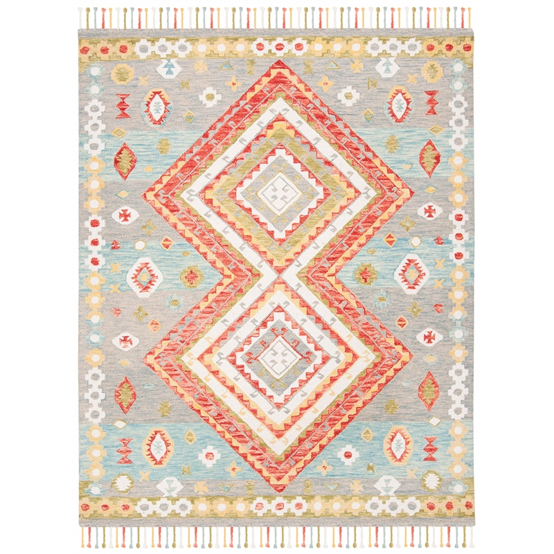Safavieh Aspen 8' x 10' Hand Tufted Wool Rug in Green and Red