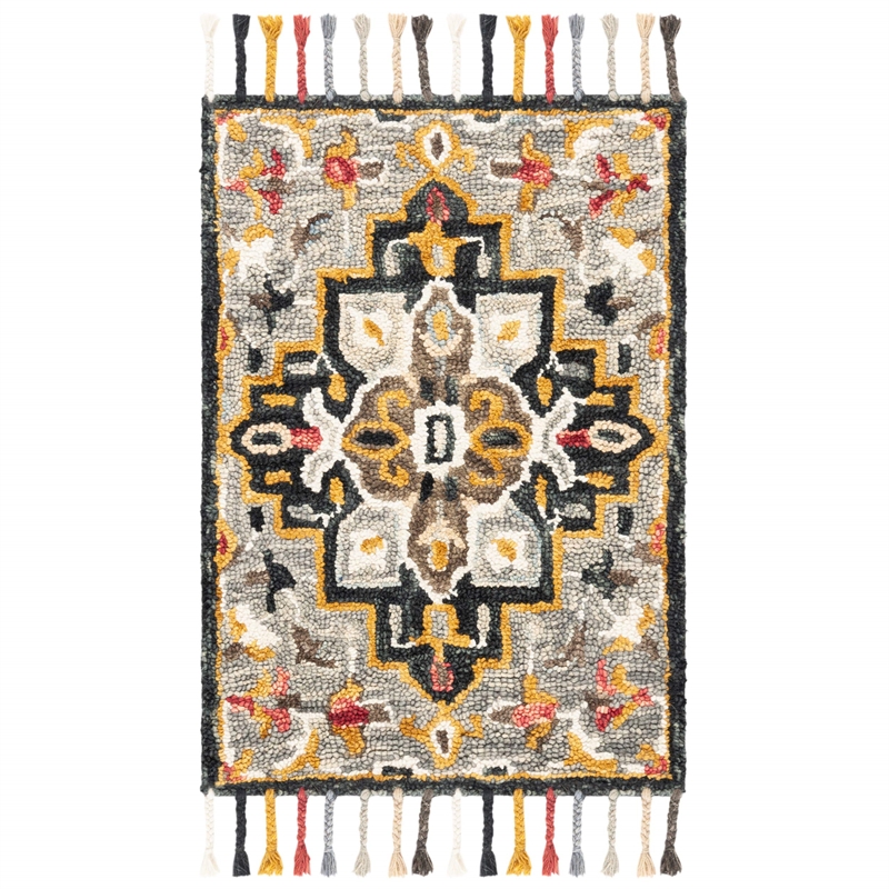 Safavieh Aspen 2' x 3' Hand Tufted Wool Rug in Gray and Charcoal