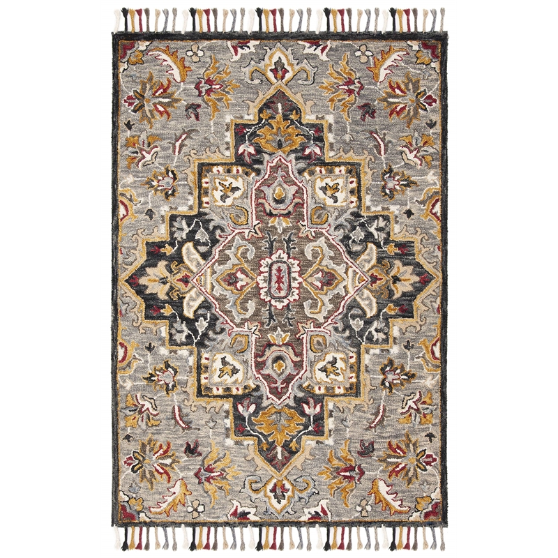 Safavieh Aspen 5' x 8' Hand Tufted Wool Rug in Gray and Charcoal