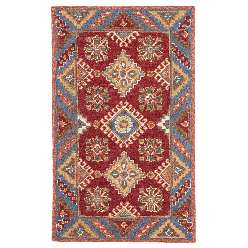 Safavieh Aspen 3' x 5' Hand Tufted Wool Rug in Red and Blue