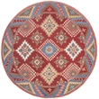 Safavieh Aspen 7' Round Hand Tufted Wool Rug in Red and Blue