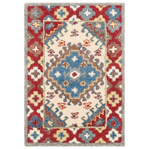 Safavieh Antiquity 2' x 3' Hand Tufted Wool Rug in Red and Ivory