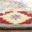 Safavieh Antiquity 6' Round Hand Tufted Wool Rug in Red and Ivory