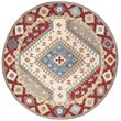 Safavieh Antiquity 6' Round Hand Tufted Wool Rug in Red and Ivory