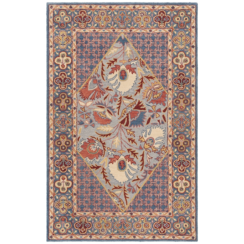 Safavieh Antiquity 2' x 3' Hand Tufted Wool Rug in Blue and Red