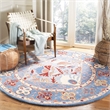 Safavieh Antiquity 6' Round Hand Tufted Wool Rug in Blue and Red