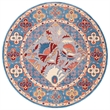 Safavieh Antiquity 6' Round Hand Tufted Wool Rug in Blue and Red