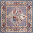 Safavieh Antiquity 6' Square Hand Tufted Wool Rug in Blue and Red