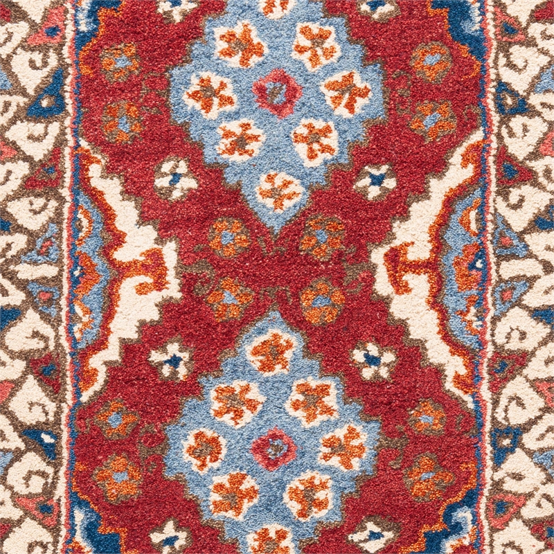 Safavieh Antiquity 2' x 3' Hand Tufted Wool Rug in Red and Blue