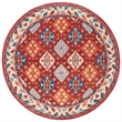 Safavieh Antiquity 6' Round Hand Tufted Wool Rug in Red and Blue
