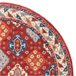 Safavieh Antiquity 6' Round Hand Tufted Wool Rug in Red and Blue