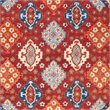 Safavieh Antiquity 6' Round Hand Tufted Wool Rug in Red and Blue
