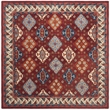 Safavieh Antiquity 6' Square Hand Tufted Wool Rug in Red and Blue