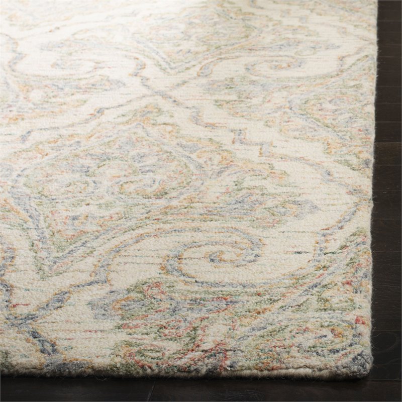 Safavieh Aubusson 5' x 8' Hand Tufted Wool Rug in Ivory and Green