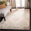 Safavieh Aubusson 6' Square Hand Tufted Wool Rug in Ivory and Green