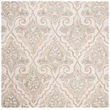Safavieh Aubusson 6' Square Hand Tufted Wool Rug in Ivory and Green