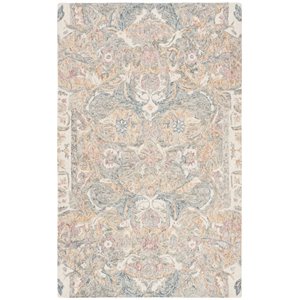 Safavieh Aubusson 4' x 6' Hand Tufted Wool Rug in Ivory and Yellow