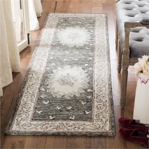 Safavieh Aubusson 2'3&quot x 8' Hand Tufted Wool Runner Rug in Ivory