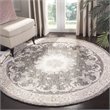 Safavieh Aubusson 6' Round Hand Tufted Wool Rug in Ivory and Charcoal