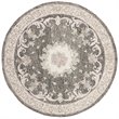 Safavieh Aubusson 6' Round Hand Tufted Wool Rug in Ivory and Charcoal