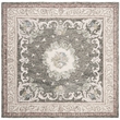 Safavieh Aubusson 6' Square Hand Tufted Wool Rug in Ivory and Charcoal