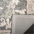 Safavieh Aubusson 6' Square Hand Tufted Wool Rug in Ivory and Charcoal