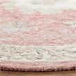 Safavieh Aubusson 6' Round Hand Tufted Wool Rug in Red and Ivory