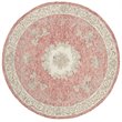 Safavieh Aubusson 6' Round Hand Tufted Wool Rug in Red and Ivory