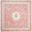 Safavieh Aubusson 6' Square Hand Tufted Wool Rug in Red and Ivory