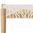 Safavieh Bandelier Leather Bench in Off White and Light Oak