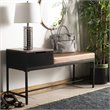 Safavieh Maruka Faux Leather Storage Bench in Brown and Black