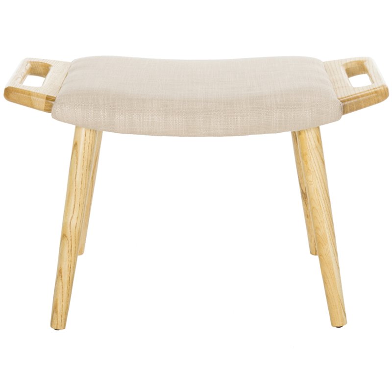 Safavieh Yara Upholstered Bench in Beige and Natural