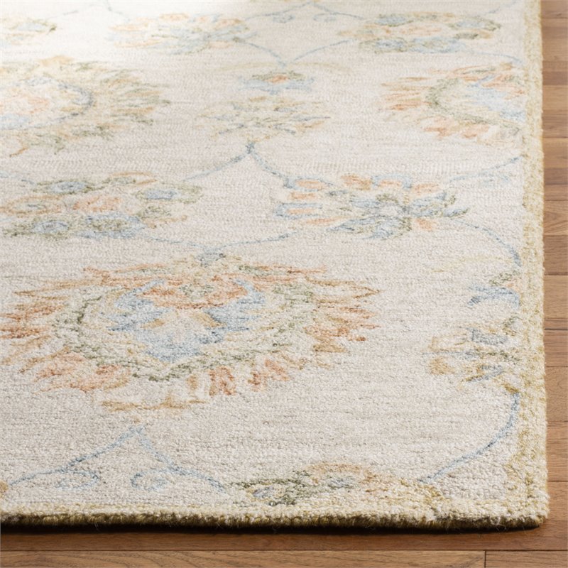 Safavieh Blossom 4' x 6' Hand Tufted Wool Rug in Beige and Sage