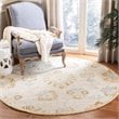 Safavieh Blossom 6' Round Hand Tufted Wool Rug in Beige and Sage