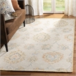 Safavieh Blossom 6' Square Hand Tufted Wool Rug in Beige and Sage
