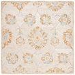 Safavieh Blossom 6' Square Hand Tufted Wool Rug in Beige and Sage