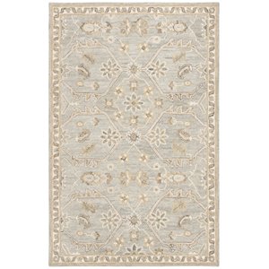 Safavieh Blossom 4' x 6' Hand Tufted Wool Rug in Slate and Beige