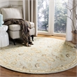 Safavieh Blossom 6' Round Hand Tufted Wool Rug in Slate and Beige