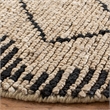 Safavieh Bohemian 6' Round Hand Loomed Jute Rug in Beige and Black